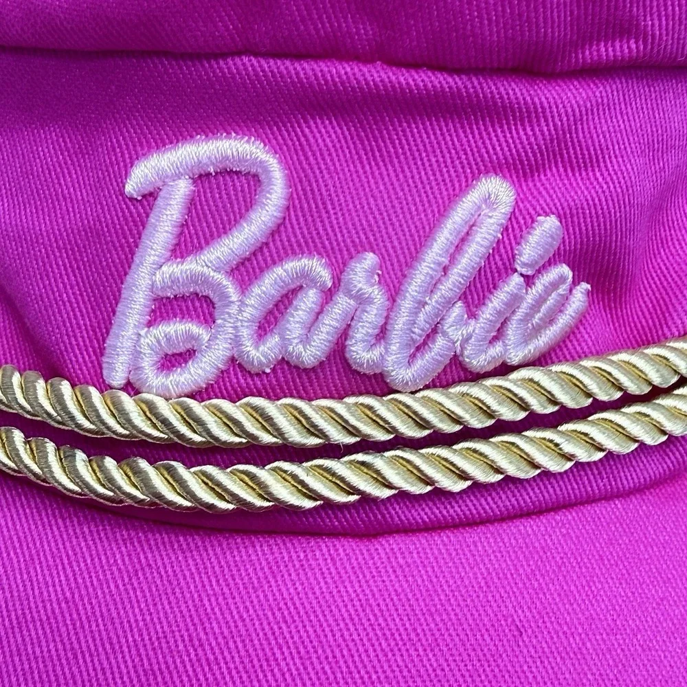 Barbiecore Barbie Captain Hat Pink Gold Rope Logo One Size Cap Hat Cute